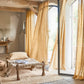 Tab top linen curtain panel (1 pcs) in Sandy beige - MagicLinen