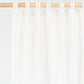 Custom size tab top linen curtain panel (1 pcs) in Striped in natural - MagicLinen