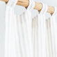 Custom size tab top linen curtain panel (1 pcs) in Striped in natural - MagicLinen