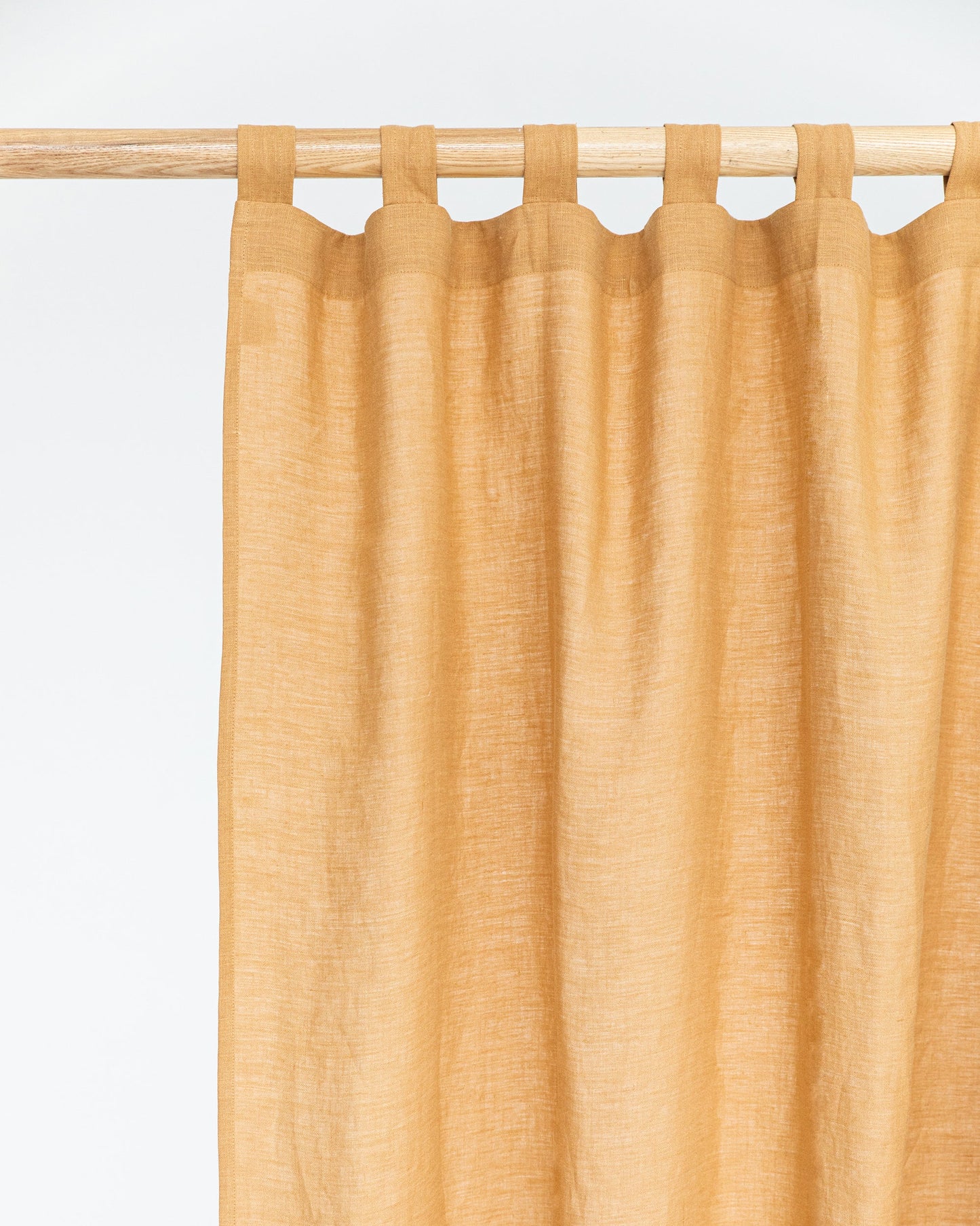Tab top linen curtain panel (1 pcs) in Tan - MagicLinen