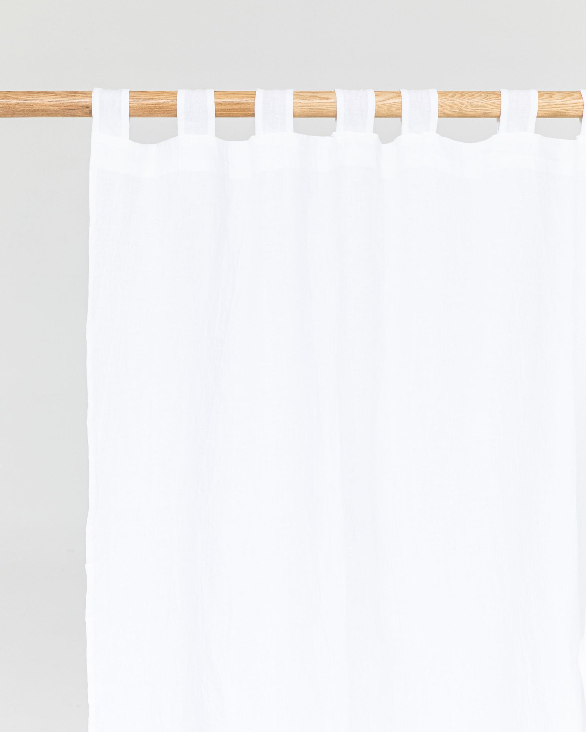 Custom size tab top linen curtain panel (1 pcs) in White - MagicLinen