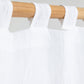 Custom size tab top linen curtain panel (1 pcs) in White - MagicLinen