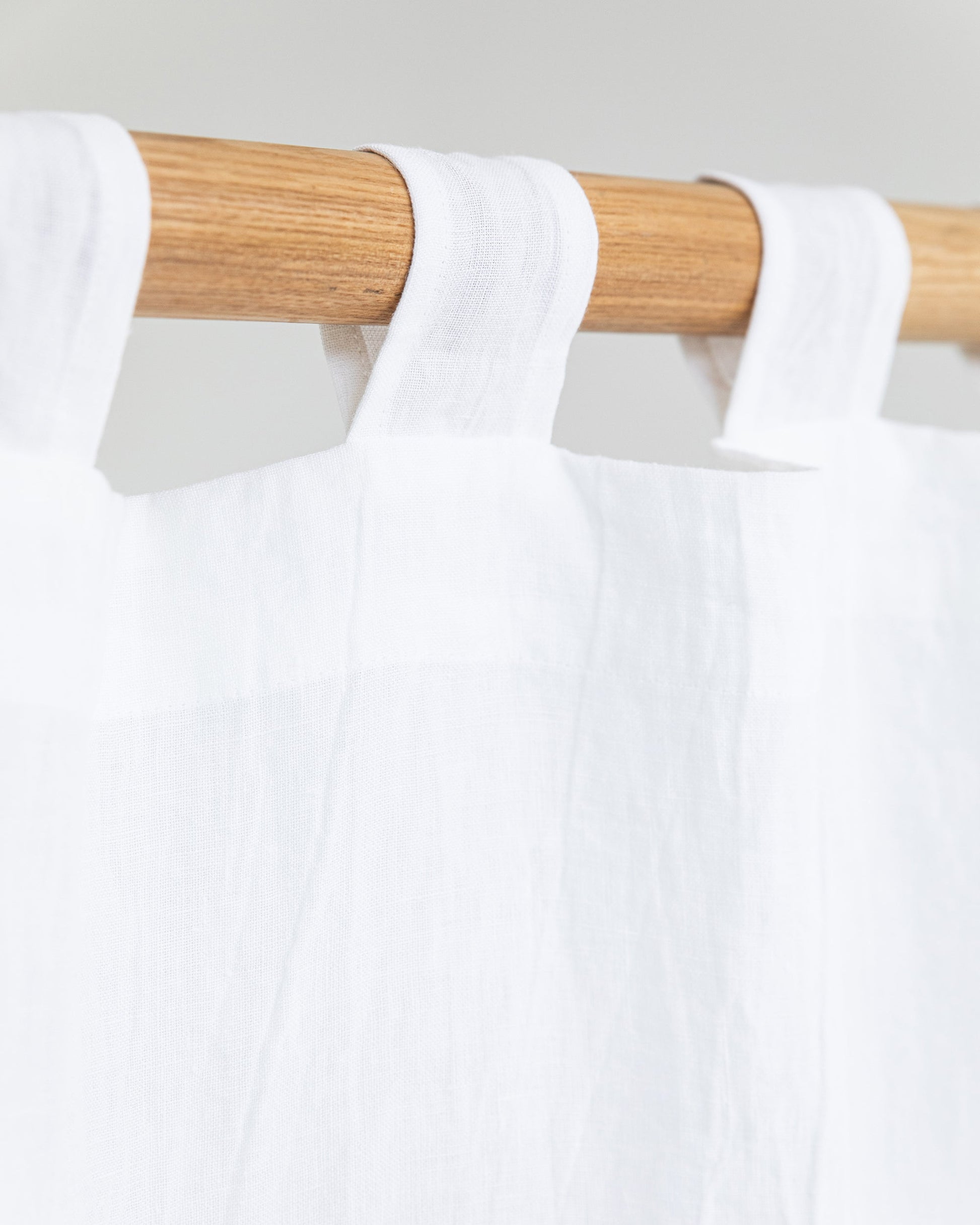 Custom size tab top linen curtain panel (1 pcs) in White - MagicLinen
