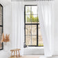 Custom size tab top linen curtain panel (1 pcs) in White - MagicLinen