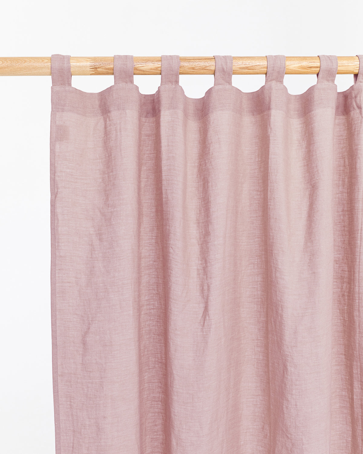 Tab top linen curtain panel Woodrose
