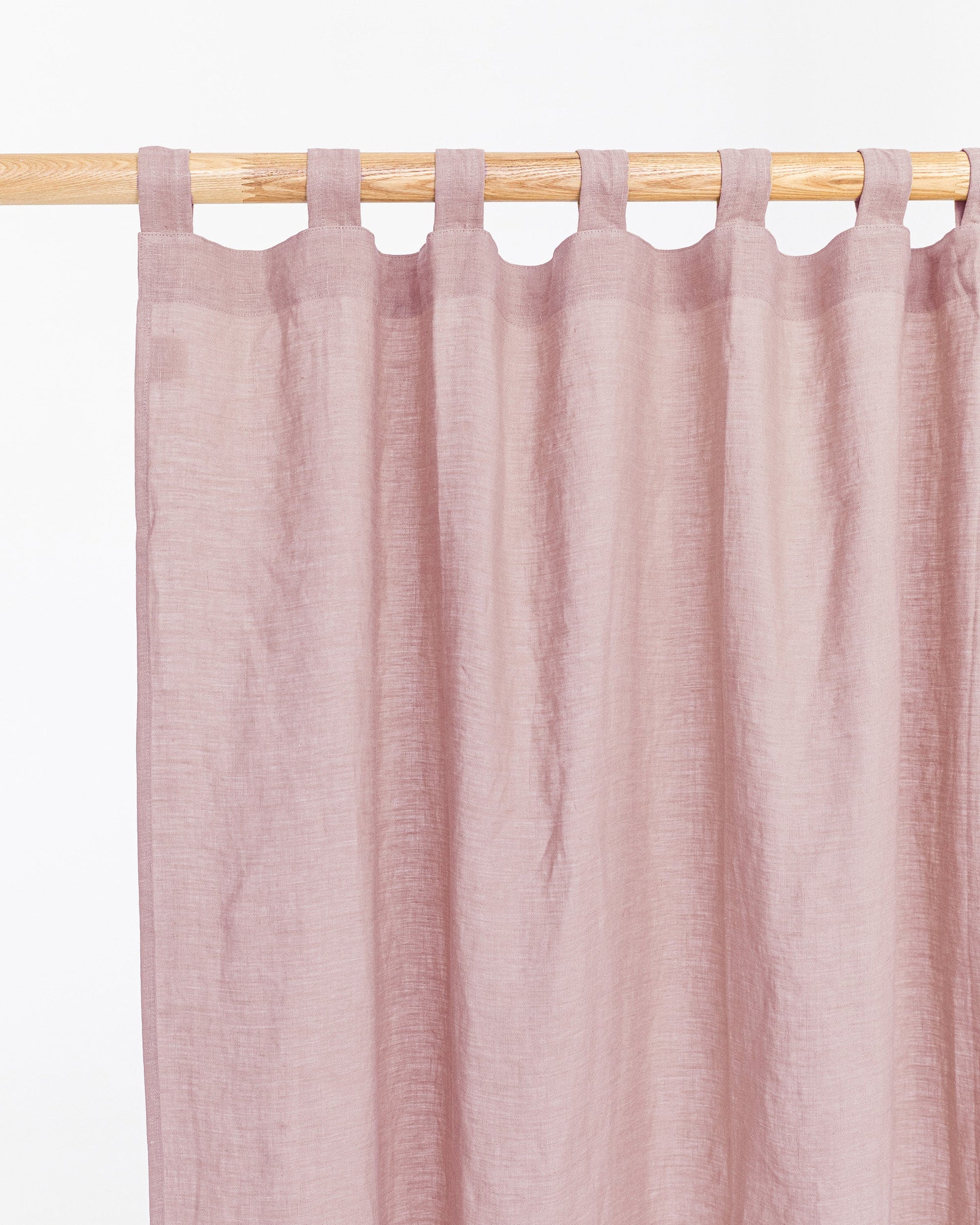 Custom size tab top linen curtain panel (1 pcs) in Woodrose - MagicLinen