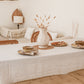 Custom size Striped in natural linen tablecloth - MagicLinen
