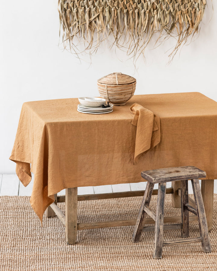 Tan Linen tablecloth - MagicLinen