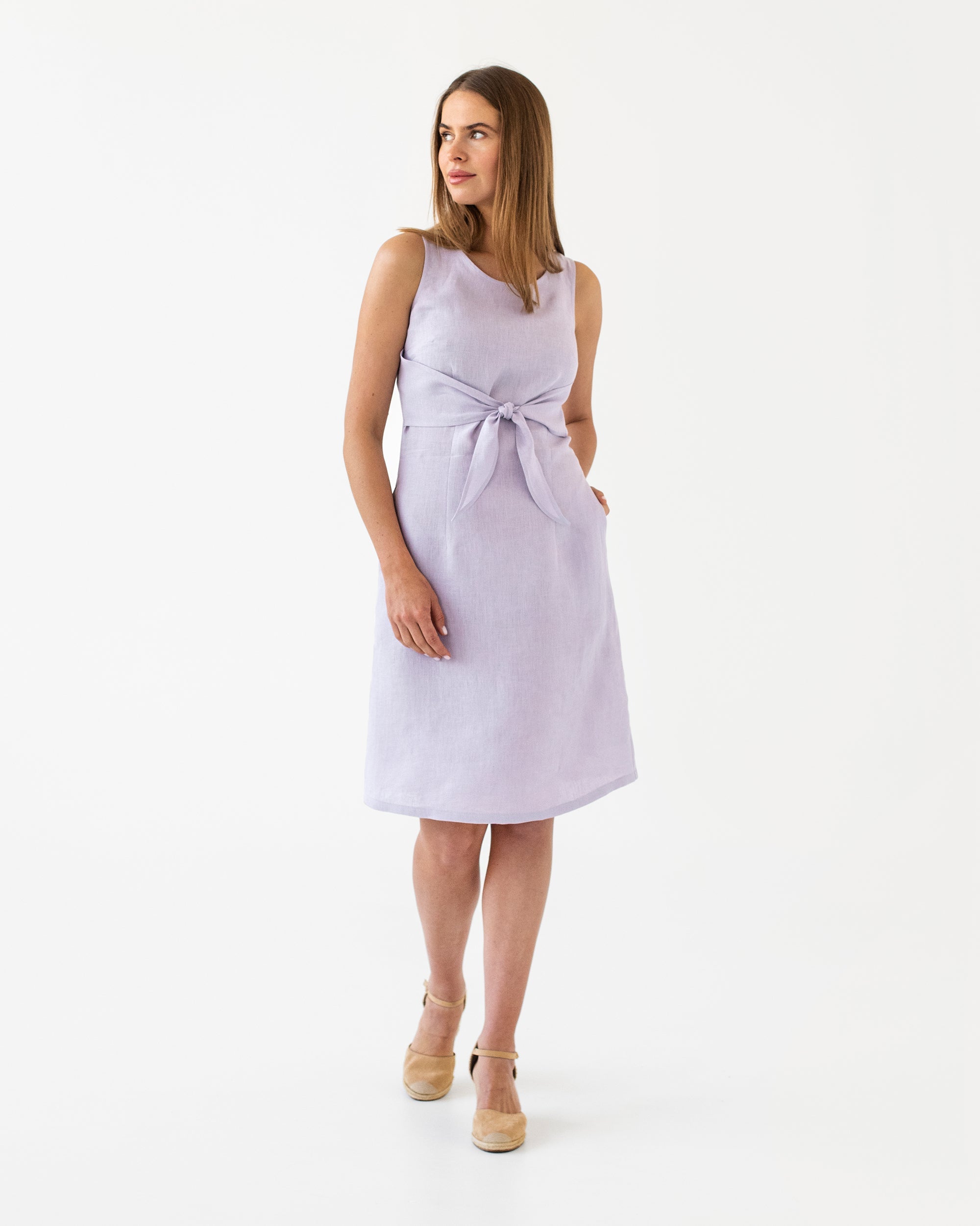 Tie front linen dress EDEN