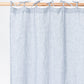 Custom size tie top linen curtain panel (1 pcs) in Blue melange - MagicLinen