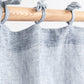 Custom size tie top linen curtain panel (1 pcs) in Blue melange - MagicLinen