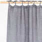 Custom size tie top linen curtain panel (1 pcs) in Charcoal gray - MagicLinen