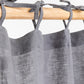 Custom size tie top linen curtain panel (1 pcs) in Charcoal gray - MagicLinen