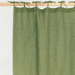 Custom size tie top linen curtain panel (1 pcs) in Forest green - MagicLinen