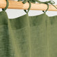 Custom size tie top linen curtain panel (1 pcs) in Forest green - MagicLinen
