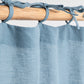 Custom size tie top linen curtain panel (1 pcs) in Gray blue - MagicLinen