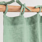 Custom size tie top linen curtain panel (1 pcs) in Matcha green - MagicLinen