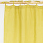 Custom size tie top linen curtain panel (1 pcs) in Moss yellow - MagicLinen