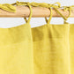Custom size tie top linen curtain panel (1 pcs) in Moss yellow - MagicLinen