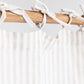 Custom size tie top linen curtain panel (1 pcs) in Striped in natural - MagicLinen