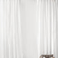 Custom size tie top linen curtain panel (1 pcs) in White - MagicLinen