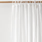 Custom size tie top linen curtain panel (1 pcs) in White - MagicLinen