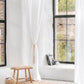 Custom size tie top linen curtain panel (1 pcs) in White - MagicLinen