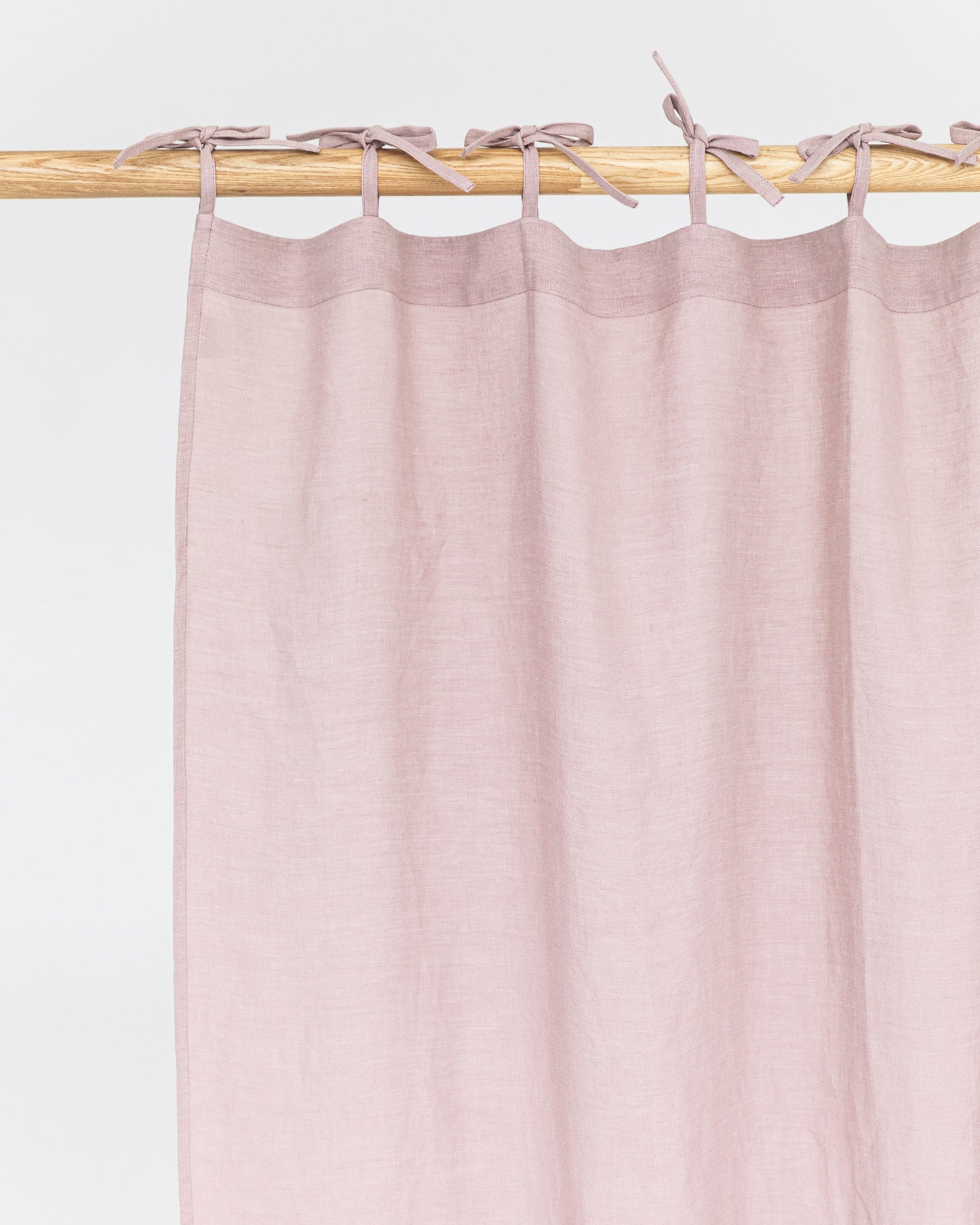 Custom size tie top linen curtain panel (1 pcs) in Woodrose - MagicLinen