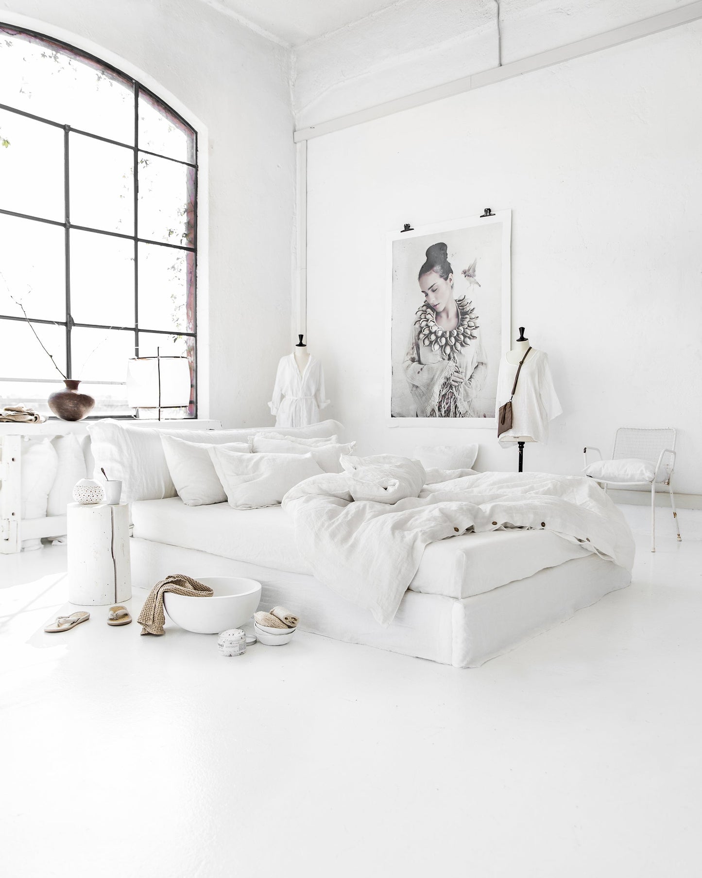 Custom size White linen duvet cover - MagicLinen