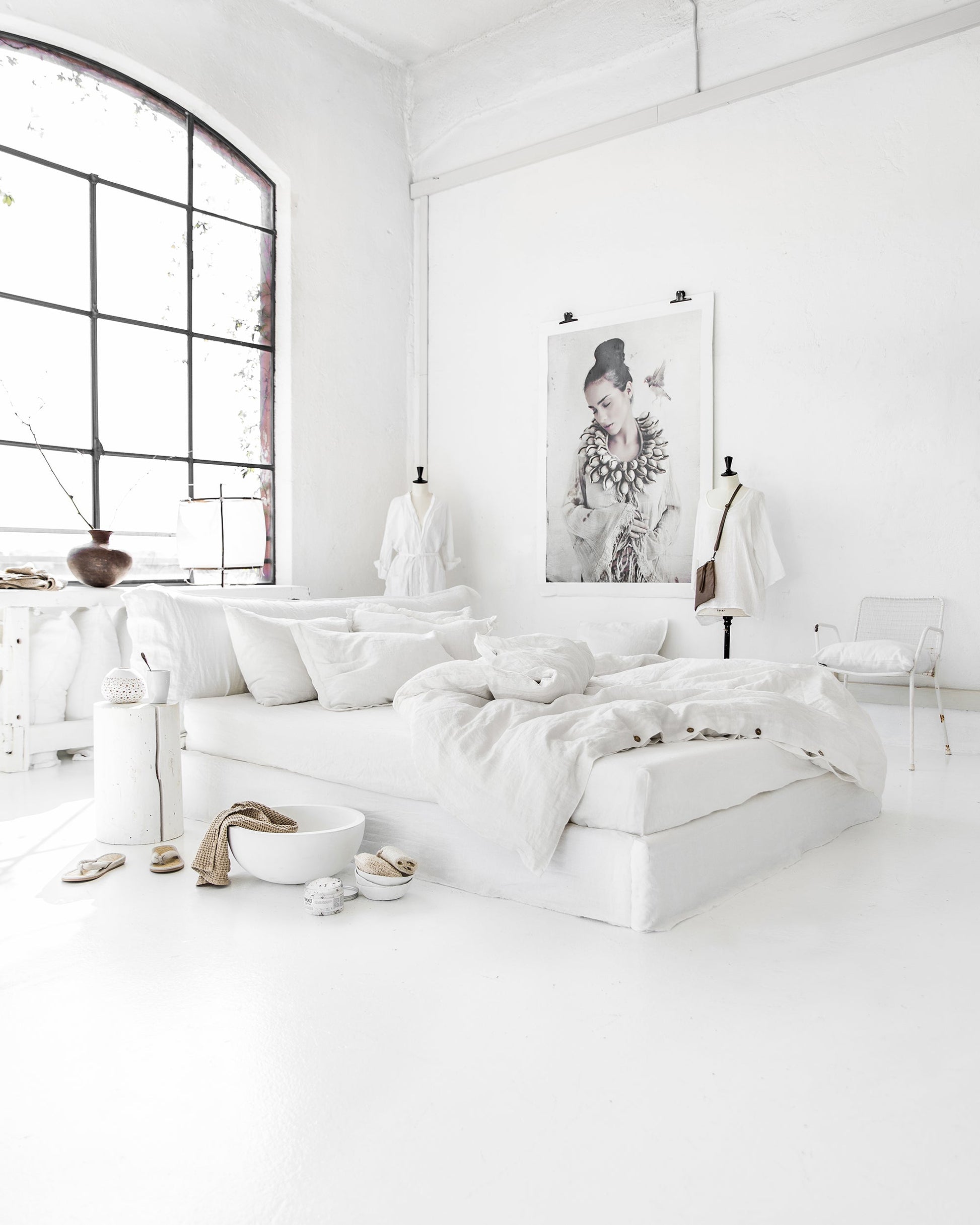 Custom size White linen duvet cover - MagicLinen