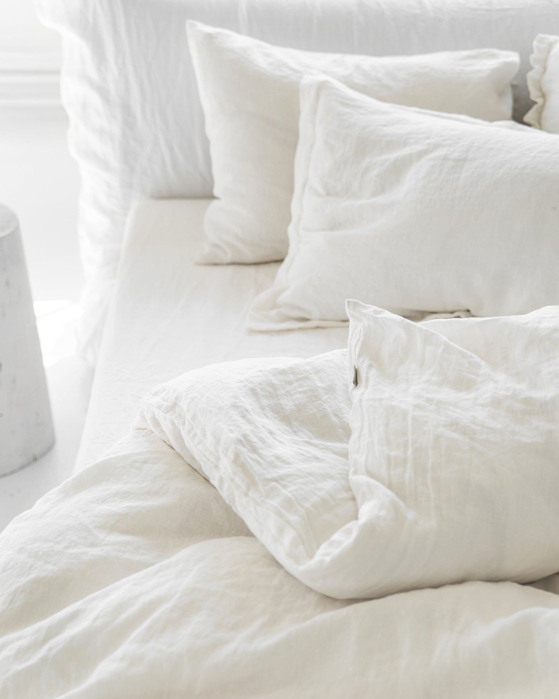 Custom size White linen duvet cover - MagicLinen