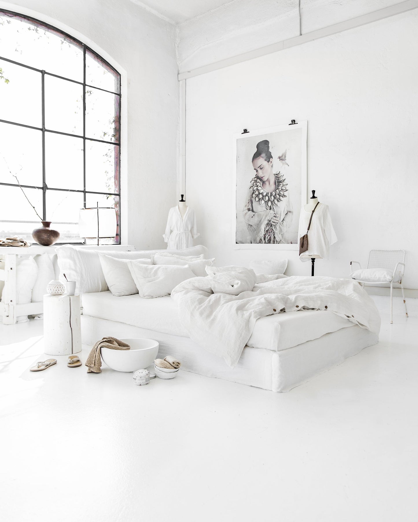 Custom size White linen fitted sheet - MagicLinen