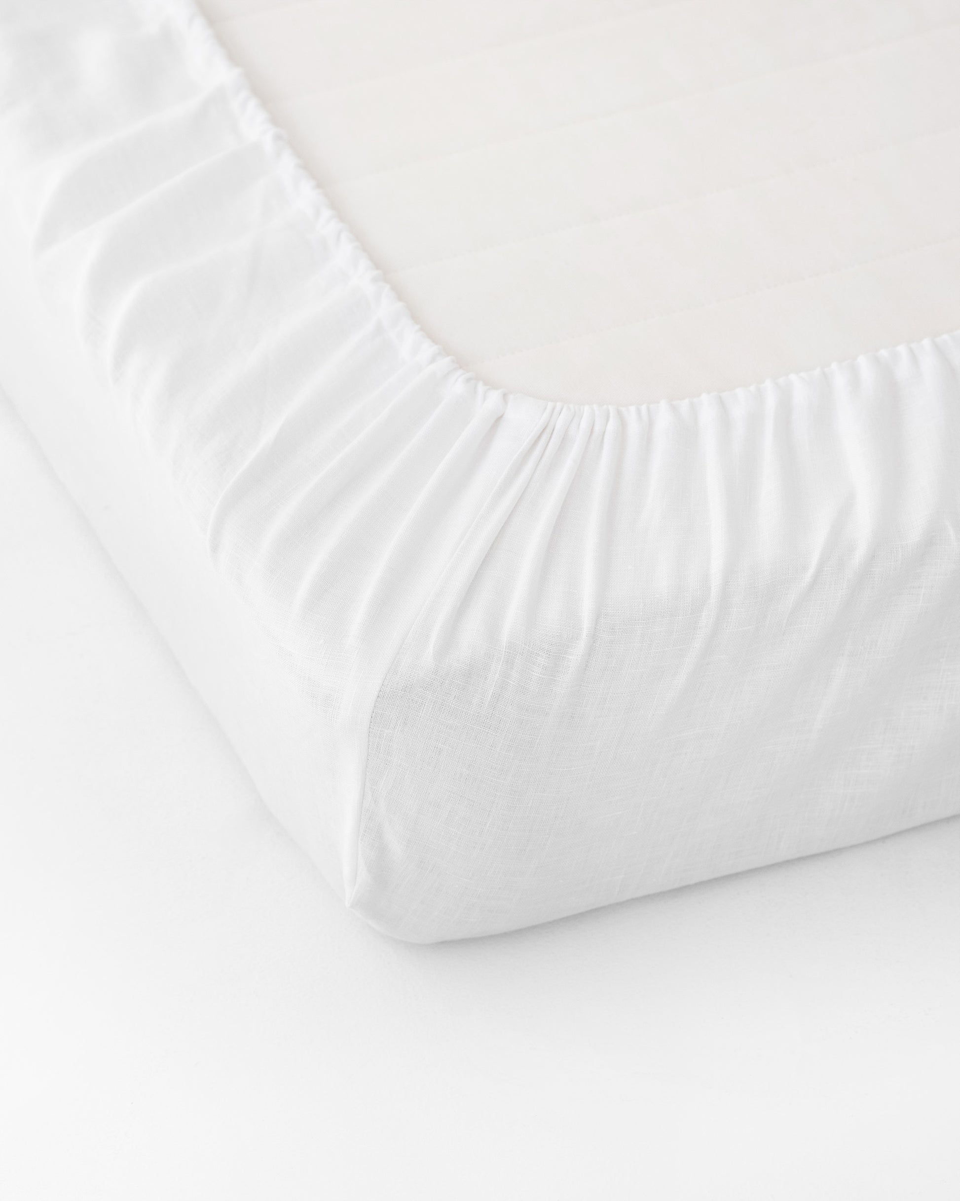 White linen fitted sheet - MagicLinen