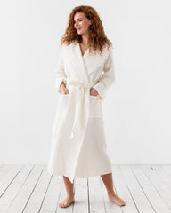 Women's waffle robe in White