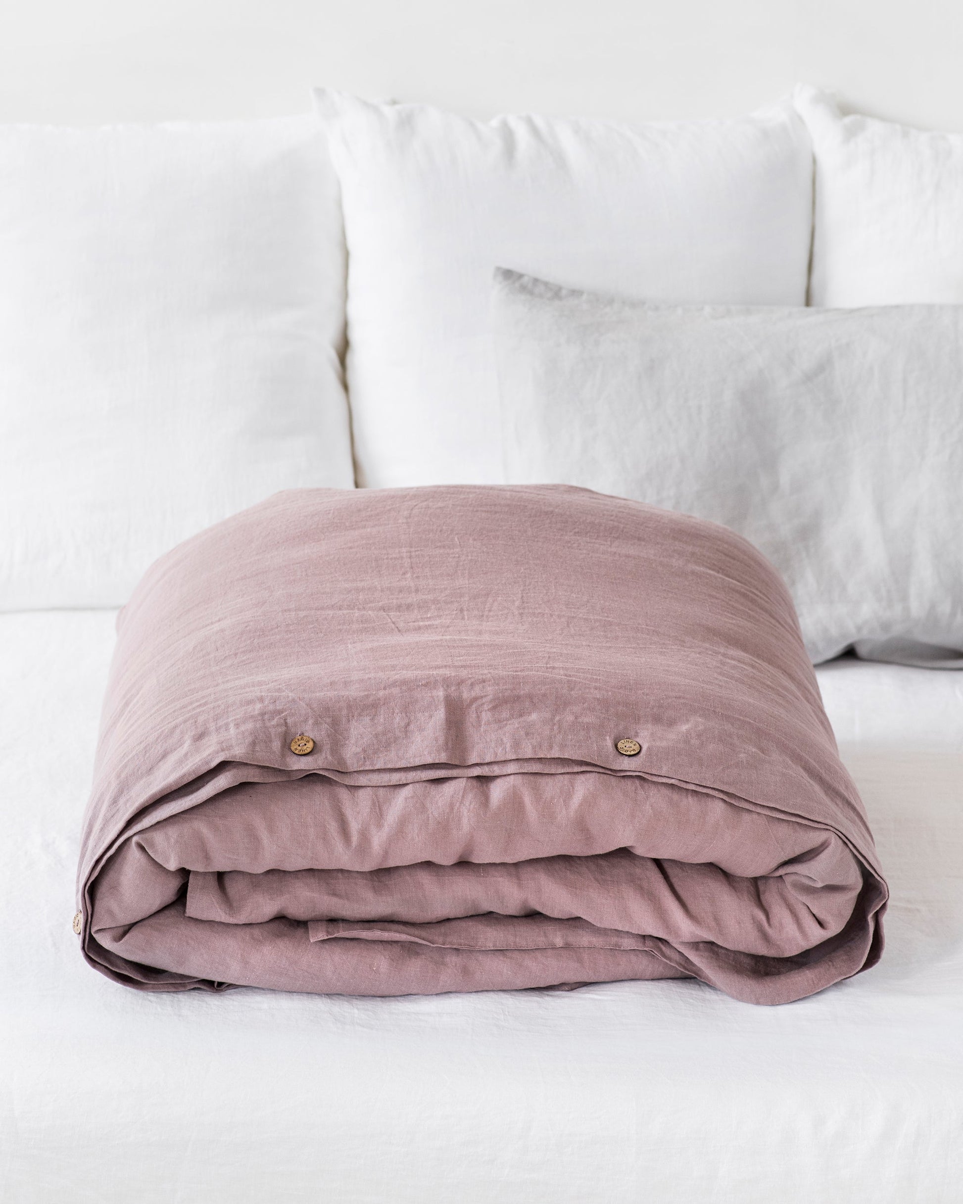 Custom size Woodrose linen duvet cover - MagicLinen