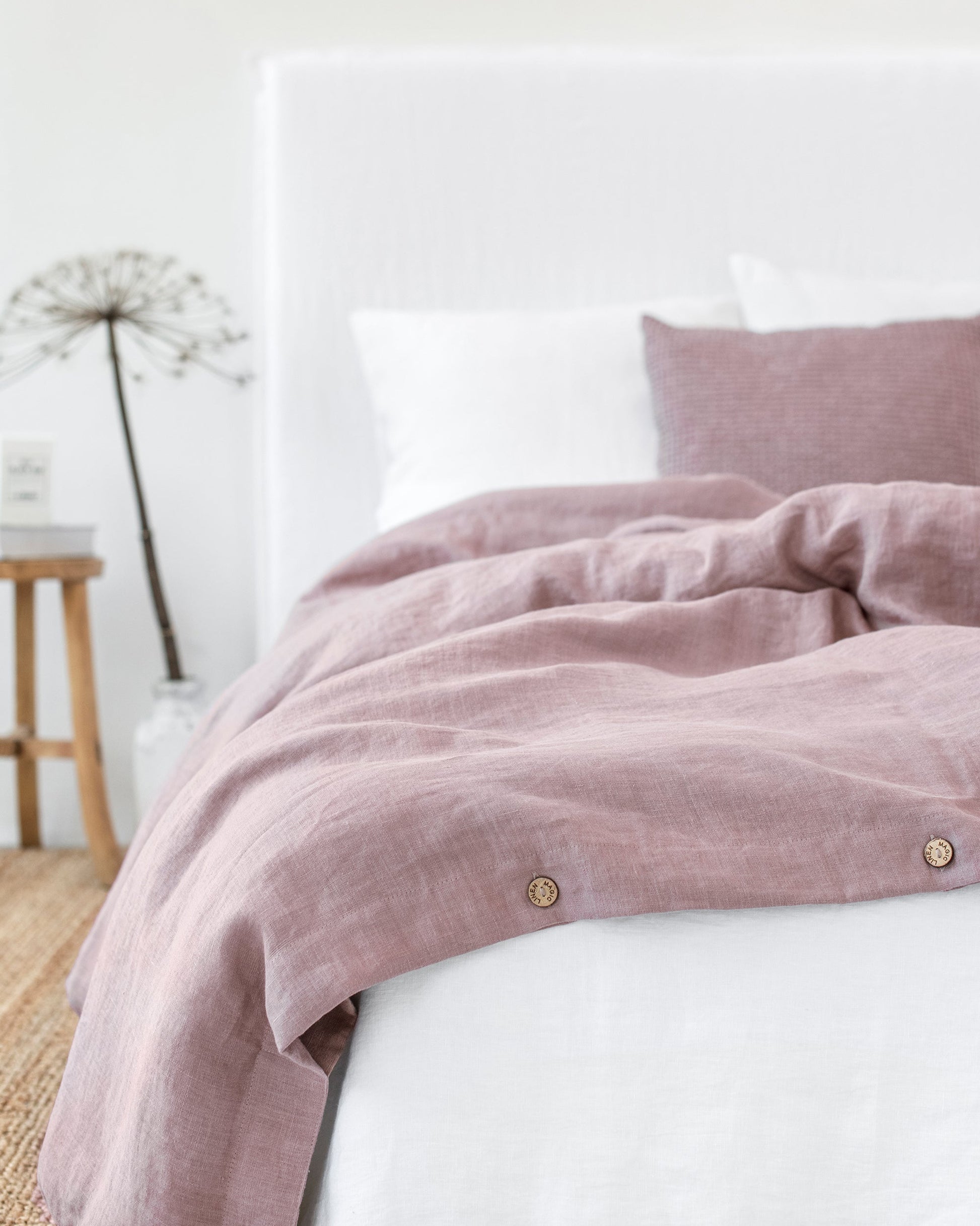 Custom size Woodrose linen duvet cover - MagicLinen