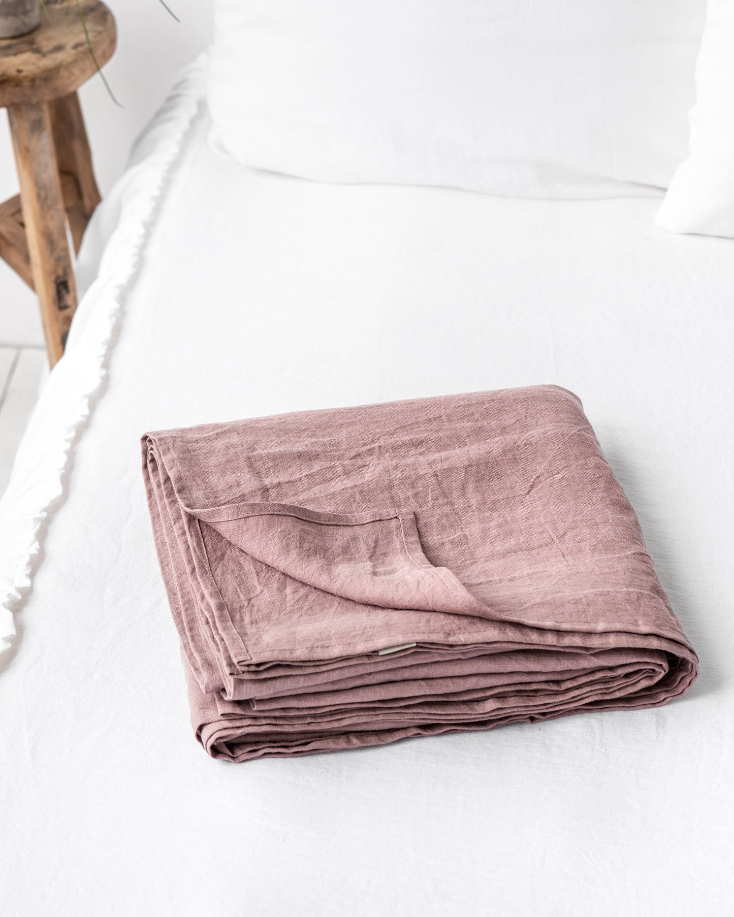 Custom size Woodrose linen flat sheet - MagicLinen