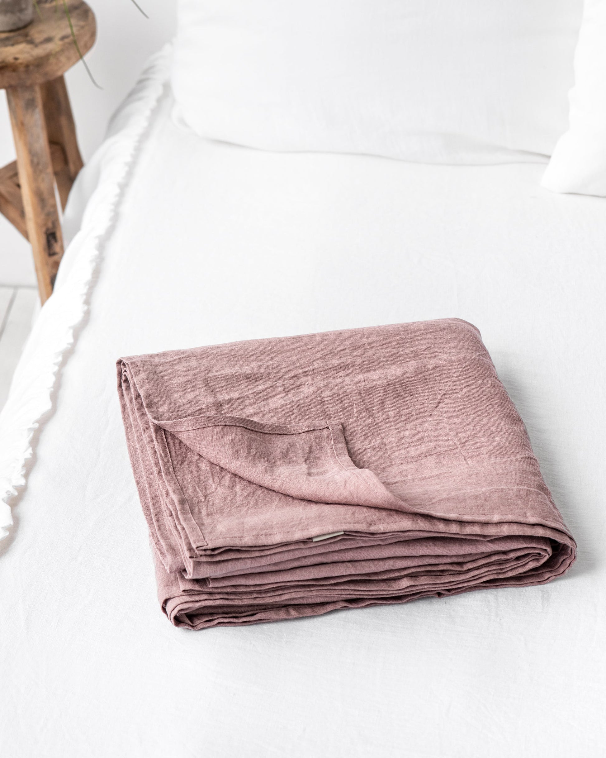 Custom size Woodrose linen flat sheet - MagicLinen