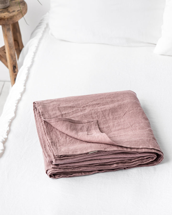 Custom size Woodrose linen flat sheet - MagicLinen