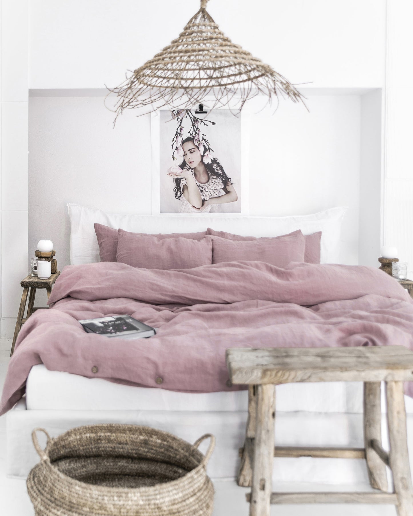 Custom size Woodrose linen pillowcase - MagicLinen
