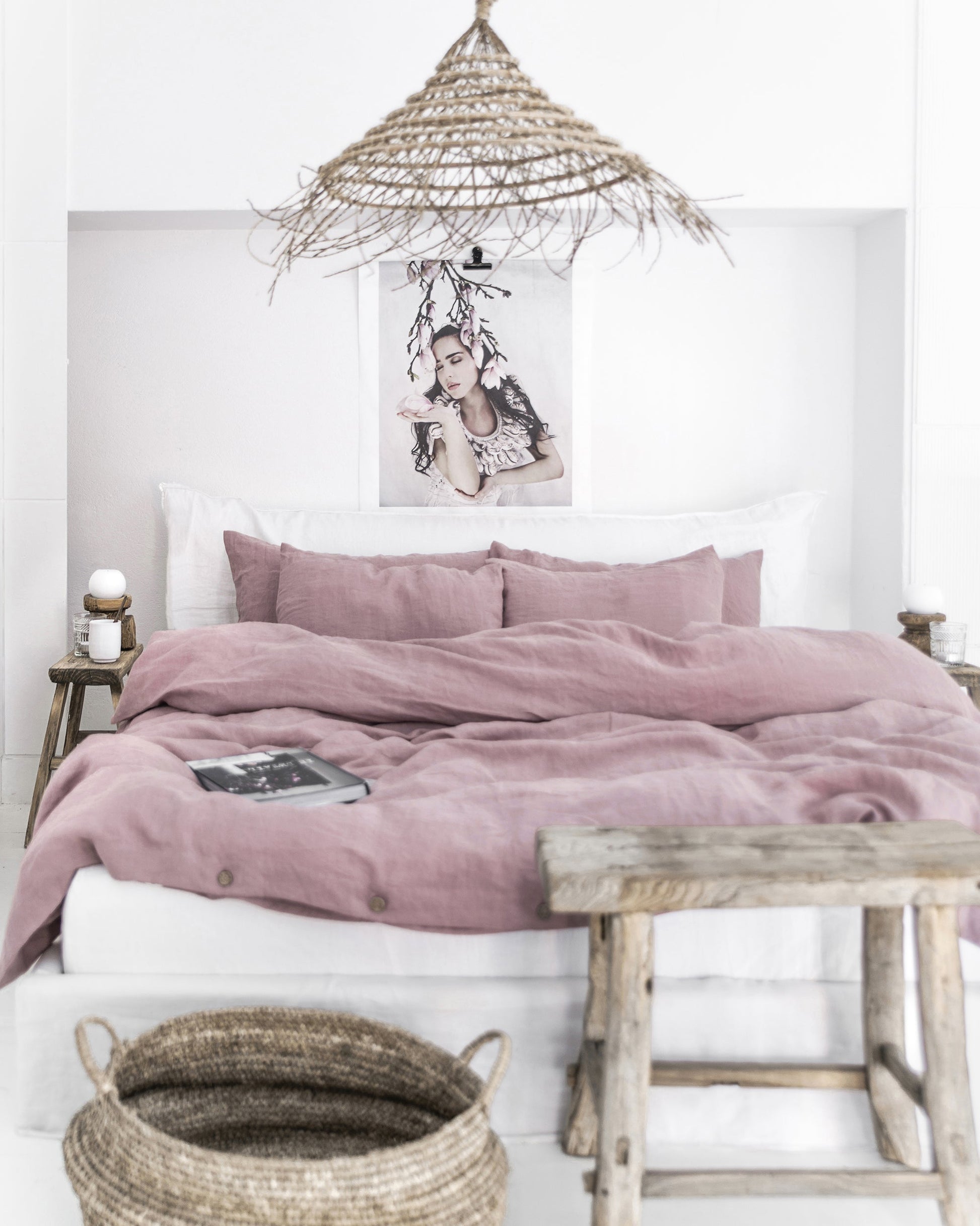 Custom size Woodrose linen pillowcase - MagicLinen