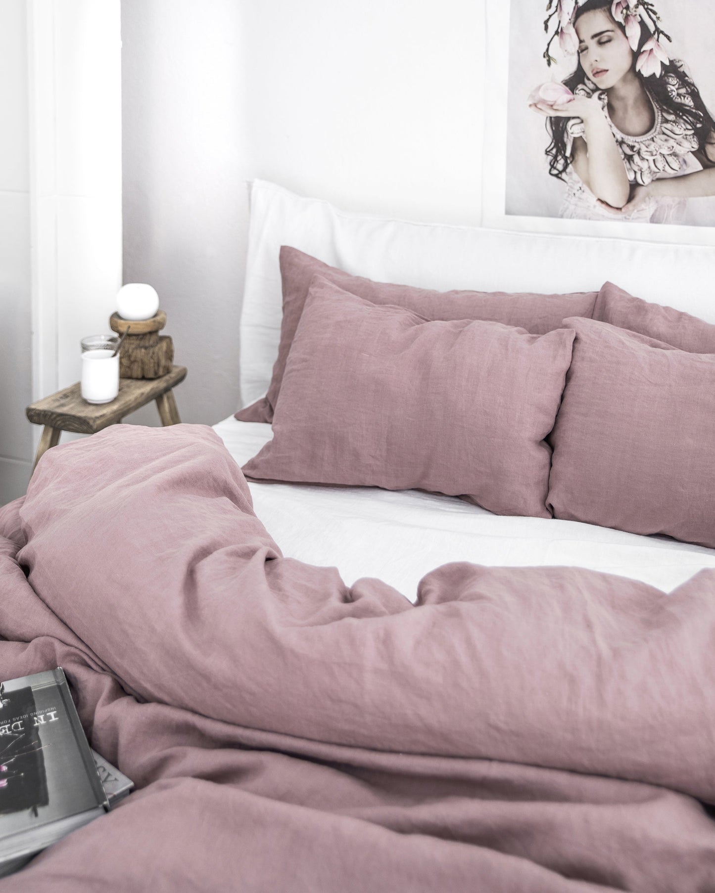 Custom size Woodrose linen pillowcase - MagicLinen
