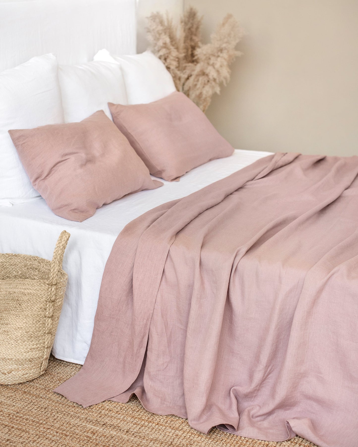 Custom size Woodrose linen pillowcase - MagicLinen